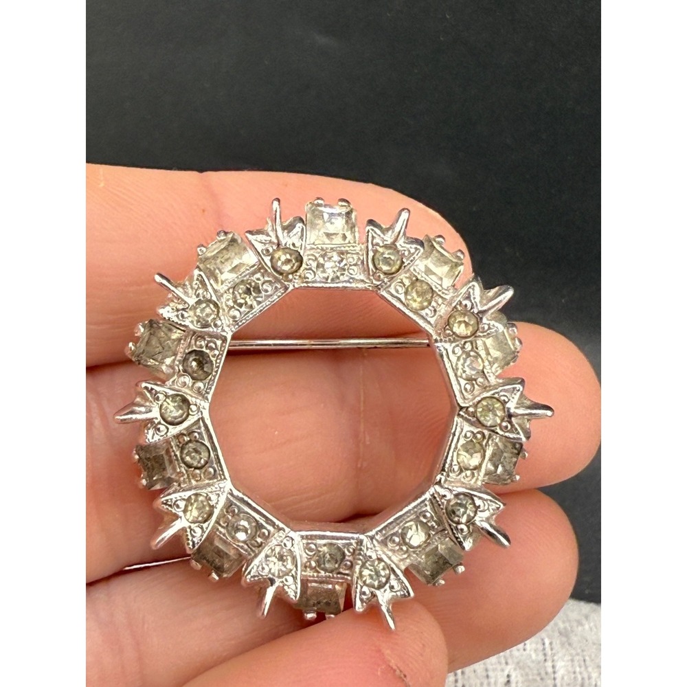 Vintage Eisenberg Brooch Rhinestone‎ READ